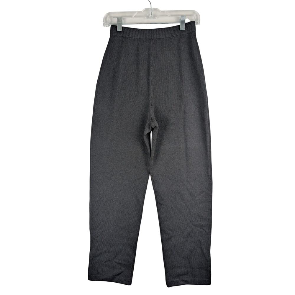 St. John By Marie Gray Black Knit 80% Wool Womens 4 Quiet Luxury Pants NWT $345